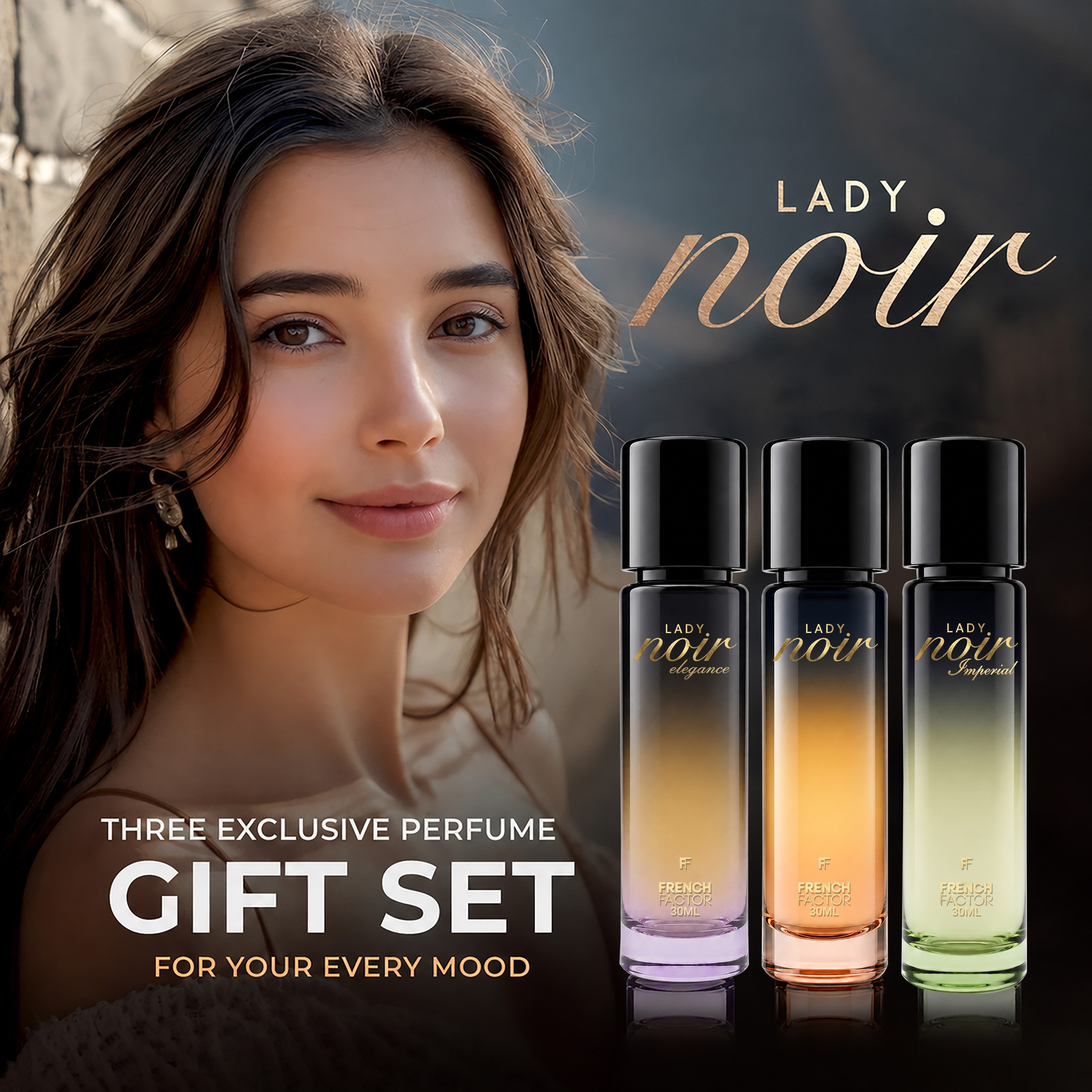 Lady Noir Premium Experience Set (Set of 3) | Long Lasting Perfume